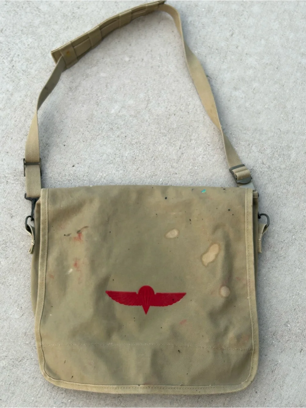RARE! VTG BANANA REPUBLIC (California) Paratrooper ISRAELI Canvas Messenger Bag